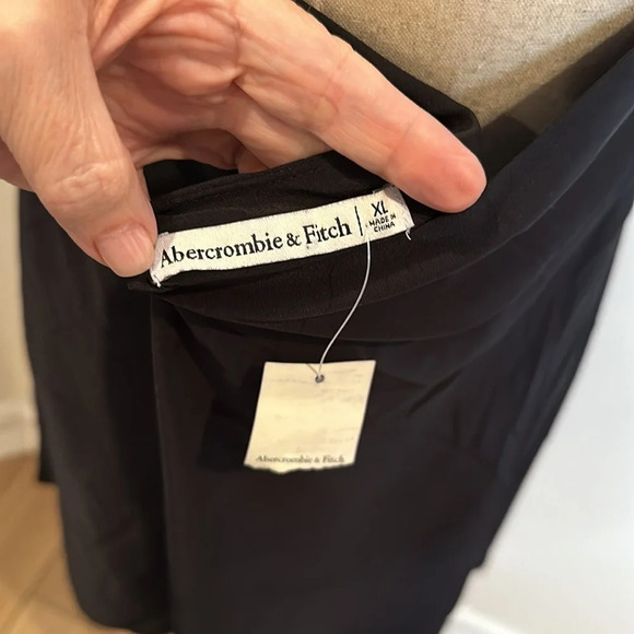 ABERCROMBIE & FITCH HALTER TIE LOW BACK BLACK DRESS NEW WITH TAGS XL - Picture 6 of 7